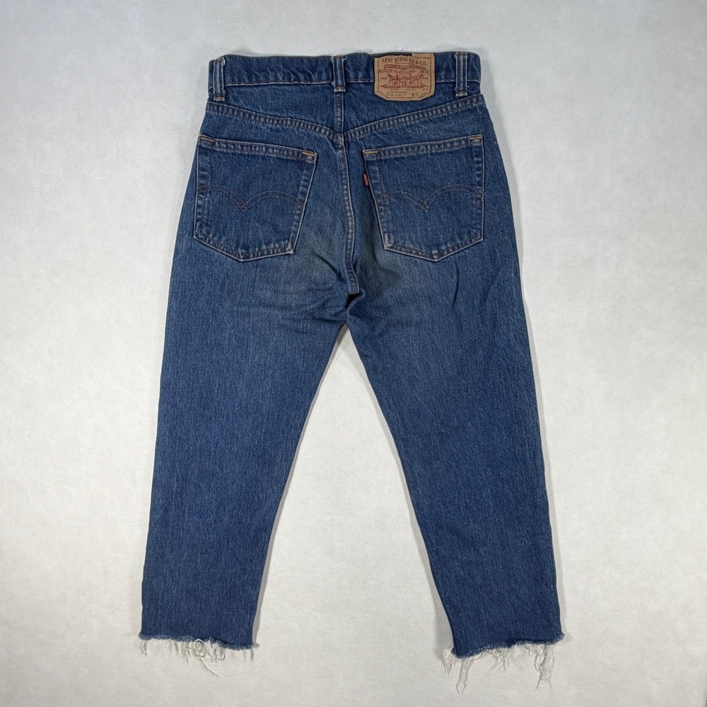 Vintage‎ 80s Levis 505-0217 Regular Fit 30x24 Blue Denim Jeans USA Made Cut Hem